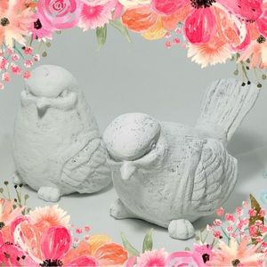 2 Pier 1 vintage resin birds white home decor boho beach cottage style gift